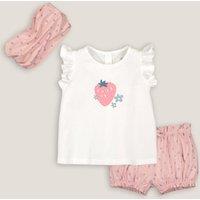 Ruffled T-Shirt/Bloomers/Headband in Cotton
