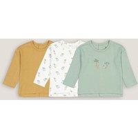 Pack of 3 T-Shirts in Cotton with Long Sleeves