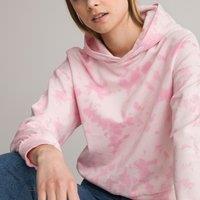 Tie Dye Cropped Hoodie in Organic Cotton Mix