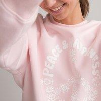 Oversize Cotton Mix Sweatshirt with Crew Neck