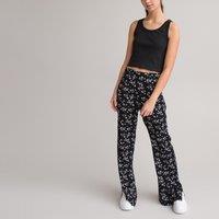 Floral Wide Leg Trousers in Loose Fit