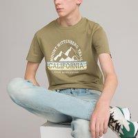 Printed Cotton T-Shirt with Crew Neck