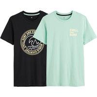 Pack of 2 Printed T-Shirts in Cotton with Crew Neck