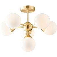 Oakland 6 Bulb Ceiling Light Brushed Gold