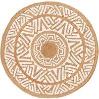 Mikat Graphic Round Jute Rug