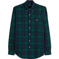 Checked Cotton Oxford Shirt with Embroidered Logo in Regular Fit