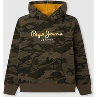 Camo Print Cotton Hoodie