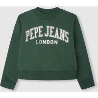 Logo Print Cotton Sweatshirt with Crew Neck