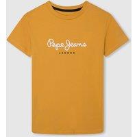 Logo Print Cotton T-Shirt with Short Sleeves