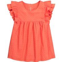 Cotton Dotted Ruffle Blouse
