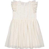 Striped Sleeveless Party Dress with Ruffles in Cotton Mix