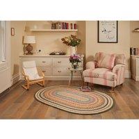 Multicoloured Jute Oval Rug