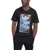 Camo Logo Print T-Shirt in Cotton with Crew Neck and Short Sleeves