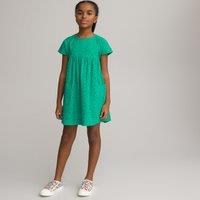 Broderie Anglaise Cotton Dress with Short Sleeves