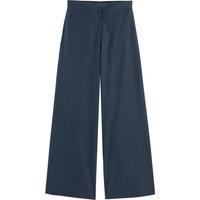 Wide Leg Trousers in Organic Cotton Poplin, Length 31.5"