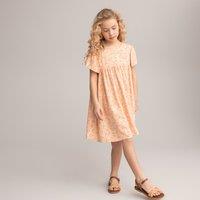 Floral Print Draping Dress with Short Sleeves