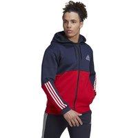 Colour Block Hoodie in Cotton Mix with Zip Fastening