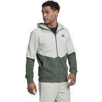 Two-Tone Hoodie in Cotton Mix with Zip Fastening