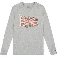 Logo Print Cotton T-Shirt with Long Sleeves