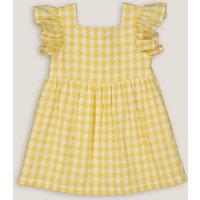 Gingham Cotton Party Dress with Ruffles