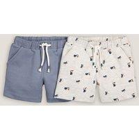 Pack of 2 Fleece Shorts in Cotton