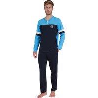Two-Tone Cotton Pyjamas with Notched Collar