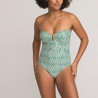 Graphic Print Bustier Swimsuit