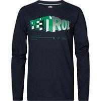 Logo Print Cotton T-Shirt with Long Sleeves
