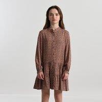 Printed Tiered Dress with Long Sleeves