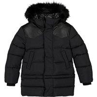 Quilted Hooded Padded Jacket with Faux Fur Trim