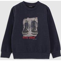 Printed Cotton Mix Sweatshirt with Crew Neck