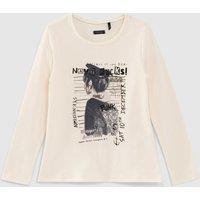 Printed Cotton T-Shirt with Long Sleeves