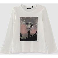 Printed Cotton T-Shirt with Long Sleeves