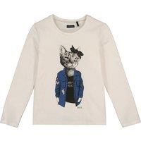 Printed Cotton T-Shirt with Long Sleeves