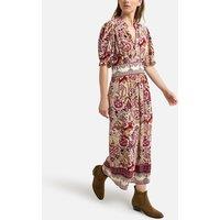 Zael Paisley Print Dress with Puff Sleeves