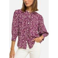 Lio Printed Blouse with 3/4 Length Puff Sleeves