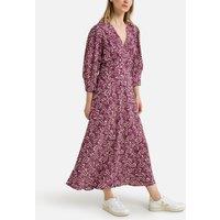 Loa Printed Midi Dress with 3/4 Length Sleeves