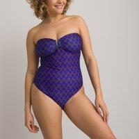 Graphic Print Bustier Swimsuit
