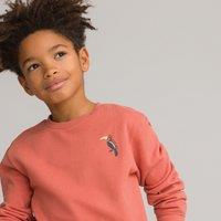 Toucan Print Cotton Sweatshirt with Crew Neck