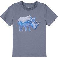 Cotton Rhino Print T-Shirt with Crew Neck