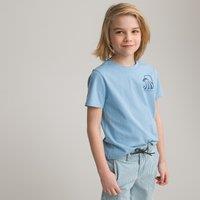 Slogan Print Cotton T-Shirt with Crew Neck
