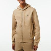 Embroidered Logo Hoodie in Cotton Mix with Zip Fastening