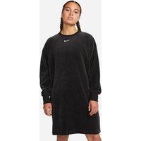 Embroidered Logo Sweatshirt Dress in Cotton Mix and Loose Fit