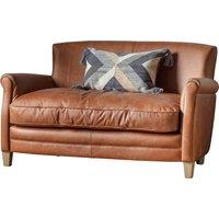 Derby Vintage Leather Compact 2 Seater Sofa with Roll Top Arms