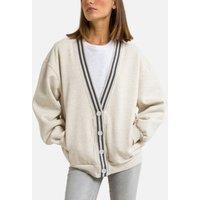 Pieburg Cotton Sweatshirt Cardigan with Button Fastening