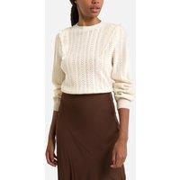 Wool Ruffled Jumper with Crew Neck