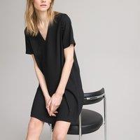 Recycled Mini Dress with V-Neck and Short Sleeves