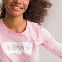 Logo Print Cotton T-Shirt with Long Sleeves