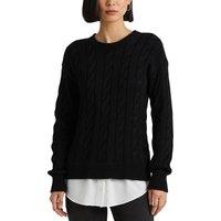 Cotton Cable Knit Jumper with Crew Neck