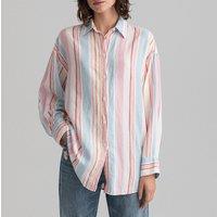 Striped Linen Mix Fit Shirt with Long Sleeves